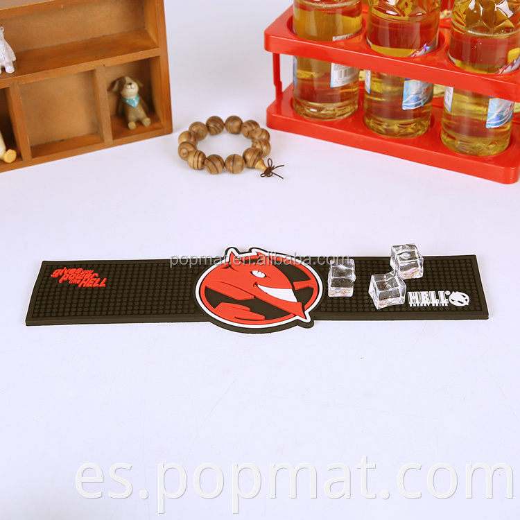 Runner promocional de la barra de vino de forma personalizada PVC Barmat con logotipos